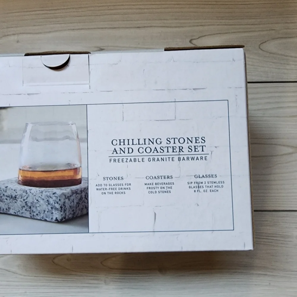 Studio Mercantile Wine Glasses Chilling Stones and Coaster Set
